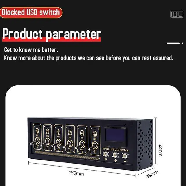 Alt view image 6 of 7 - Desk Ornaments Modular USB Hub with Voice Control Independent Switching OLED Display Customizable Light Data Transfer Functions, Gifts for Women Men Adults Friends