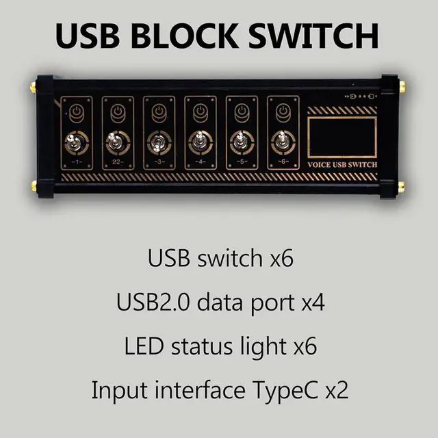 Alt view image 4 of 7 - 6 Ports USB C Splitter, 6 Port USB Switcher, Independent Control, Data Transmission, USB Docking Station for Phones, Tablets, and Gadgets, Boyfriend Gift
