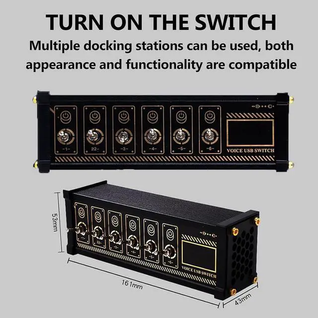 Alt view image 5 of 7 - 6 Ports USB C Splitter, 6 Port USB Switcher, Independent Control, Data Transmission, USB Docking Station for Phones, Tablets, and Gadgets, Boyfriend Gift