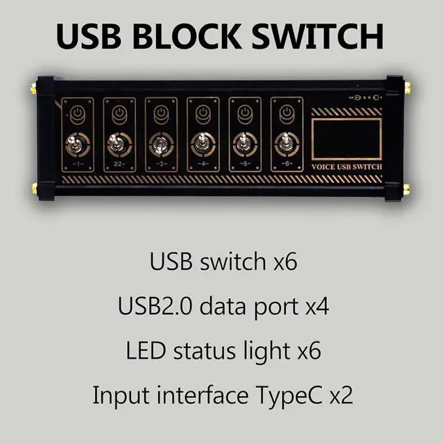 Alt view image 6 of 7 - 6 Port USB Docking Station, 6 Ports USB C Splitter, 9 USB Convenient Input Ports, Data Transmission, with Independent Control Button, Data Transmission, for Home/Office/Travel