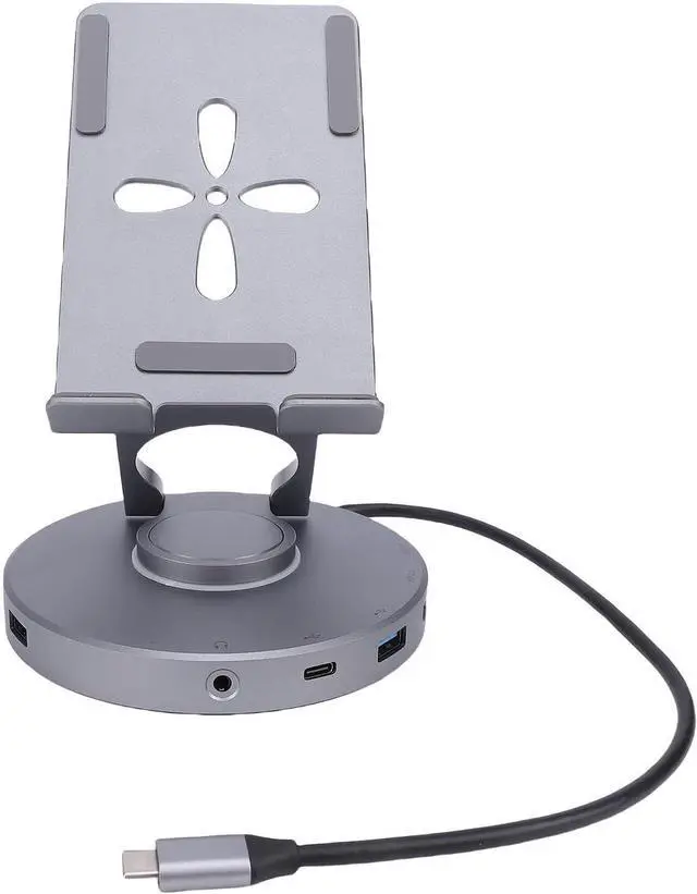Main image of Jiawu 10 in 1 USB C Docking Station, 360 Rotatable Tablet Stand with USB C Hub 4K HD Multimedia 100W PD Charging Fit for Steam Deck