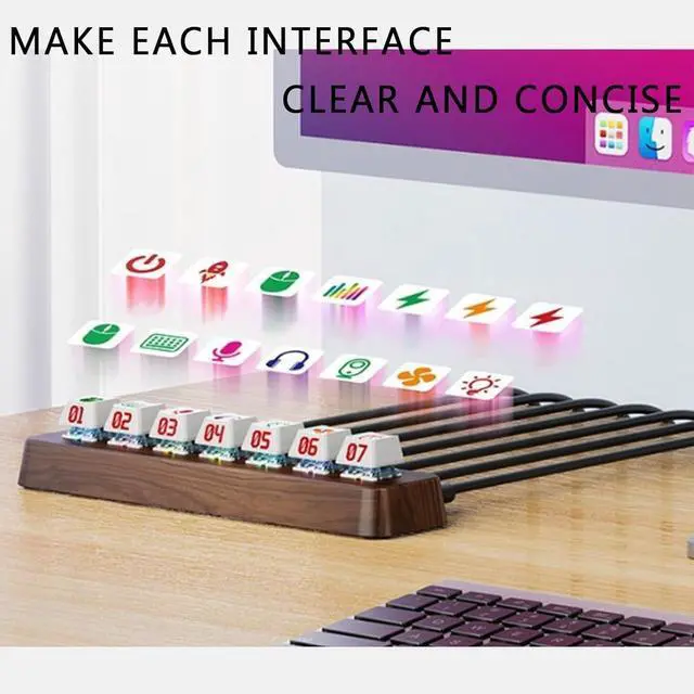 Alt view image 6 of 7 - Powered USB Hub, 7 Port USB Extension Hub, with RGB Color Light, USB3.0 5Gbps, Supports DIY Hot-Swap Shaft Caps, for Boyfriend Gift