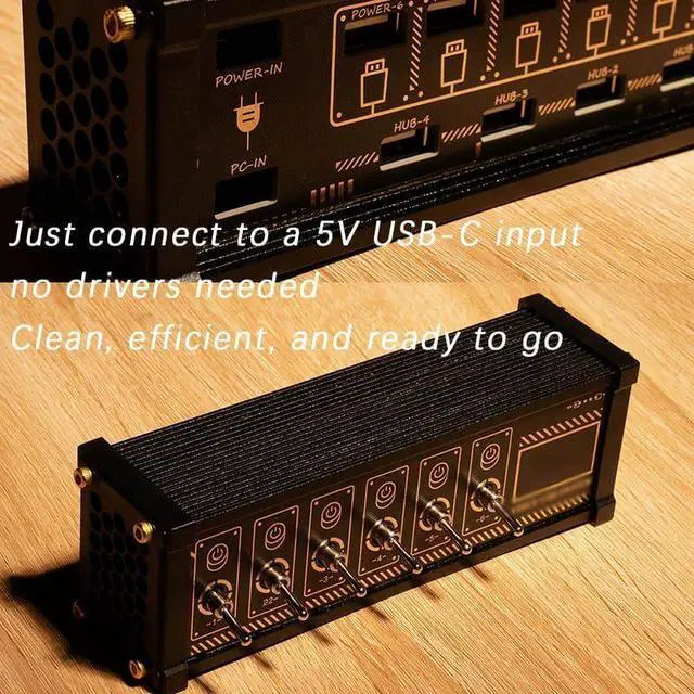 Alt view image 4 of 6 - 6 Port USB Switcher, USB Hub Docking Station, with Independent Control, Button Switch, Data Transmission, Share USB Devices, for Boyfriend Gift