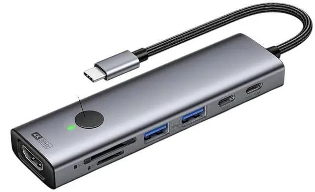 Main image of USB C HUB 4K 7-in-1 Type C to HDMI PD 100W SD&TF USB 3.0 5Gb Multiport Adaptier Compatible with MaicB00k Laptop lpaid Phone Splitter