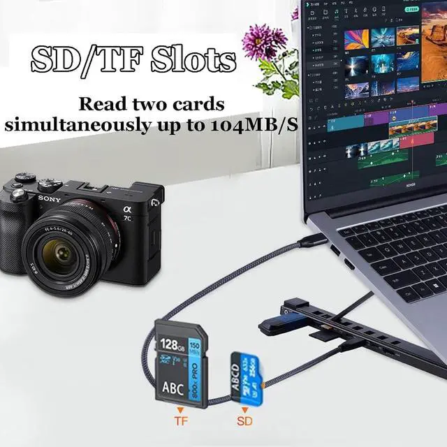 Alt view image 5 of 7 - 8-in-1 USB-C Laptop Stand, USB C Laptop Docking Station Stand with 4k HDMI, 100w PD, USB 3.0, SD/TF, Ergonomic Elevation with 8 Essential Ports (White)