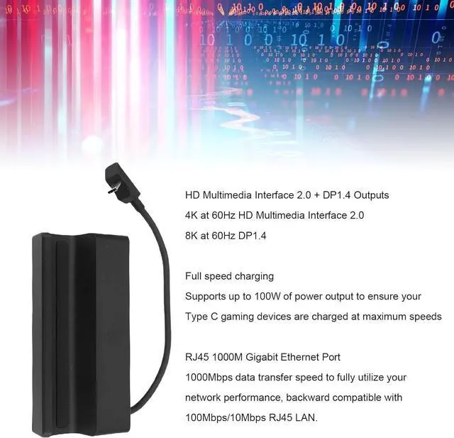 Alt view image 2 of 7 - Yoidesu 7 in 1 Docking Station for Steam Deck, 4K 60Hz HDMI 8K Dock Hub with 100W PD Charging and Gigabit Ethernet for Steam Deck OLED ROG Ally Legion Go (US Plug)