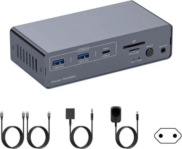 Alt view image 6 of 7 - USB C KVM Docking Station with 4K60hz HDR10 Display USB 3.2 10Gbps Data Transfer Gigabit Ethernet for Multiple Devices