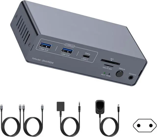 Alt view image 7 of 7 - USB C KVM Docking Station with 4K60hz HDR10 Display USB 3.2 10Gbps Data Transfer Gigabit Ethernet for Multiple Devices
