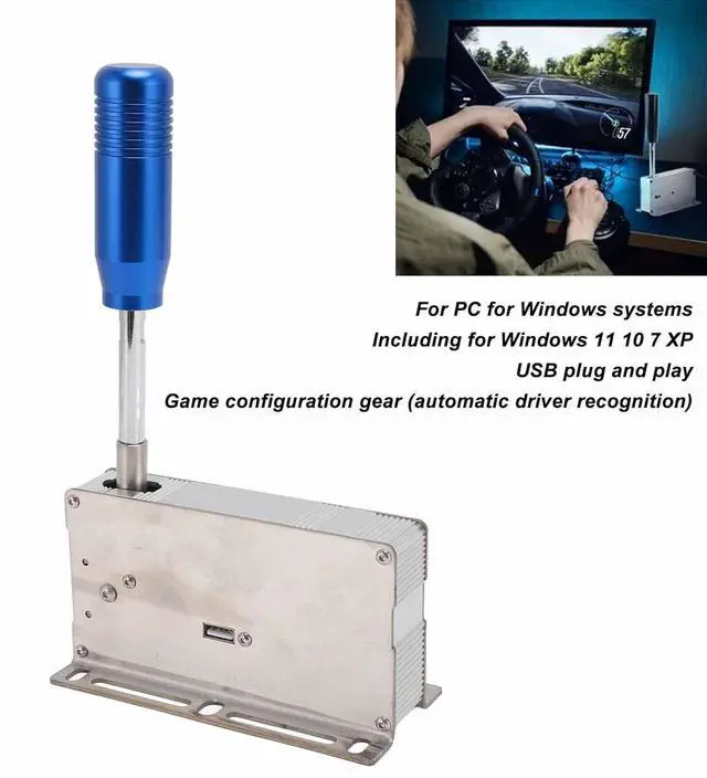 Alt view image 3 of 7 - USB Sequential Shifter, PC Sim Racing Game Shifter for 11 10 7 for L G25 G27 for for T500 Racing Wheel (Blue)