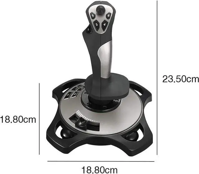 Alt view image 7 of 7 - Portable Gaming Joystick Handle,3D Pro Joystick for Windows 4-Axis USB Cabled Flight Game Joystick Simulator Controller with Button Function