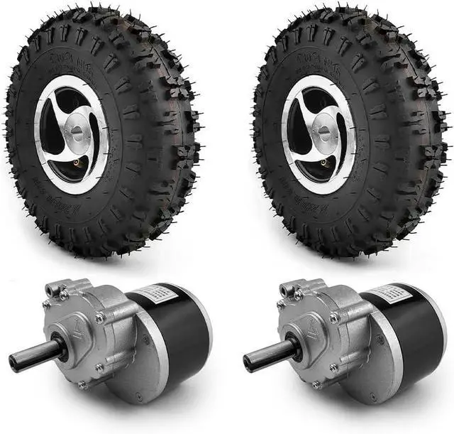 Main image of L-faster 10 Inch Wheel 24V 700W Dual Drive Motor Kit 4.10-4 Off-Road Tire 2WD Joystick Remote for Electric Trolley Cart Bike (No Joystick, Max Speed 4kph)