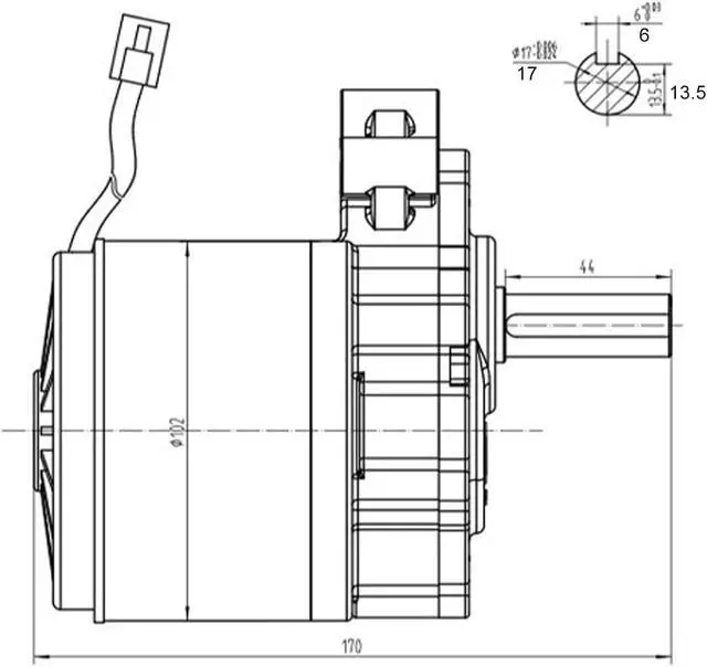 Alt view image 6 of 6 - L-faster 10 Inch Wheel 24V 700W Dual Drive Motor Kit 4.10-4 Off-Road Tire 2WD Joystick Remote for Electric Trolley Cart Bike (No Joystick, Max Speed 4kph)