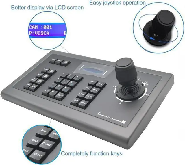 Alt view image 4 of 7 - 3D Joystick PTZ Controller for Business Meetings, RS232 RS422 PTZ Controller with Joystick Operation