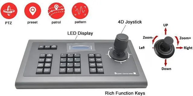 Alt view image 6 of 7 - 3D Joystick PTZ Controller for Business Meetings, RS232 RS422 PTZ Controller with Joystick Operation