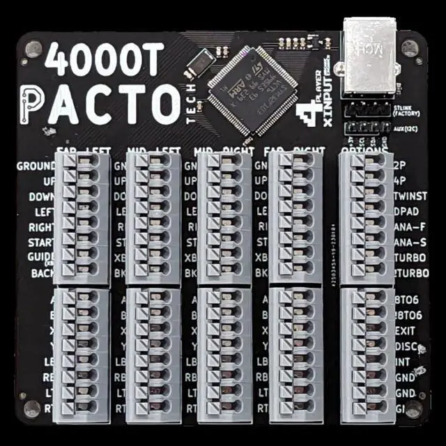 Main image of Pacto Tech 4000T - 4 Player Arcade Encoder for PC (Xinput Protocol)
