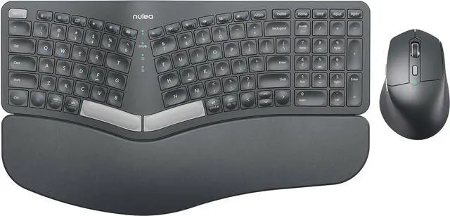Main image of Nulea KM75 Wireless Keyboard and Mouse Combo, Comfortable Natural Typing, Palm Rest, Multi-Device (Bluetooth, 2.4G, Wired), Rechargeable, for Multi-OS, Windows, Mac, Android