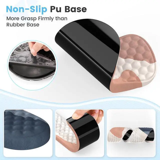 Alt view image 6 of 7 - HAOCOO Desk Mat, Ergonomic Mouse Pad Wrist Support and Keyboard Wrist Rest, 4 PCS Computer Mouse Pads for Desk with Coaster Set, Memory Foam Mousepad with Non-Slip PU Base for Home Office, Boho