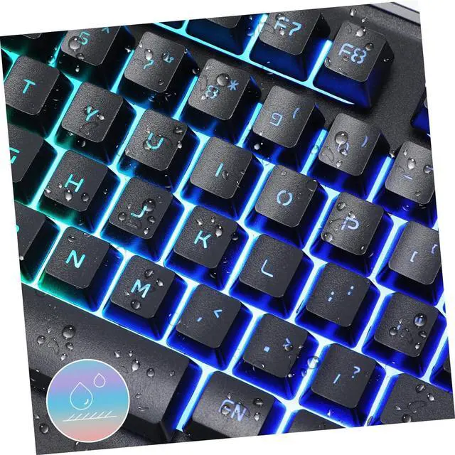 Alt view image 3 of 6 - Mikinona Mechanical Gaming Keyboard and Mouse Wired Metal Construction Spill-Resistant Fast Response Ergonomic Design for Laptop Office and Gaming Use