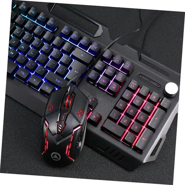 Alt view image 6 of 6 - Mikinona Mechanical Gaming Keyboard and Mouse Wired Metal Construction Spill-Resistant Fast Response Ergonomic Design for Laptop Office and Gaming Use