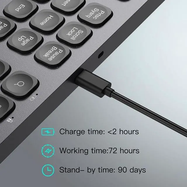 Alt view image 3 of 5 - Wireless Keyboard and Mouse Combo, 2.4G Full-Sized Ergonomic Keyboard Mouse, 3 DPI Adjustable Cordless USB Keyboard and Mouse, Quite Click for Computer/Laptop/Windows/Mac,Dark Gray