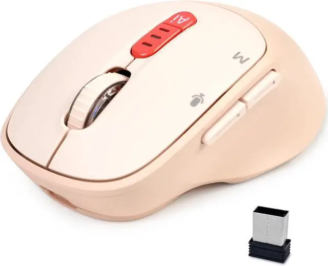 Main image of 2025 AI Mouse, Bluetooth Wireless Mouse with Voice Input Search, Voice and Word Translation, Form Document Output, Code Generation, AI Writing, AI Drawing, Rechargeable, for Windows, macOS(Pink)