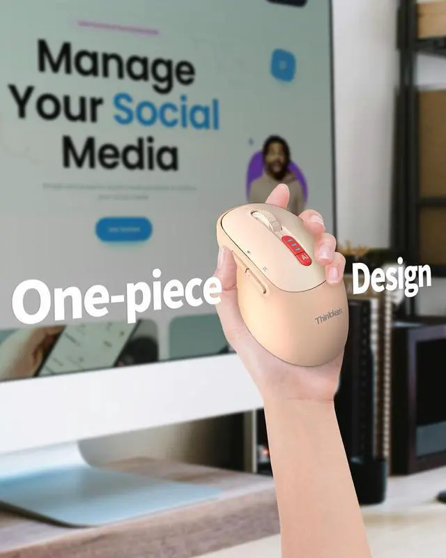 Alt view image 7 of 7 - 2025 AI Mouse, Bluetooth Wireless Mouse with Voice Input Search, Voice and Word Translation, Form Document Output, Code Generation, AI Writing, AI Drawing, Rechargeable, for Windows, macOS(Pink)