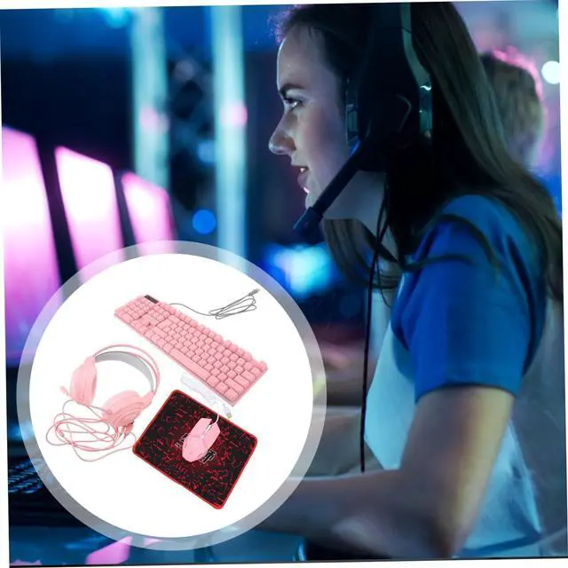 Alt view image 3 of 7 - Uonlytech 1set Wired Gaming Keyboard Mouse Headset Set Lighting Ergonomic Design for Office and Home Use