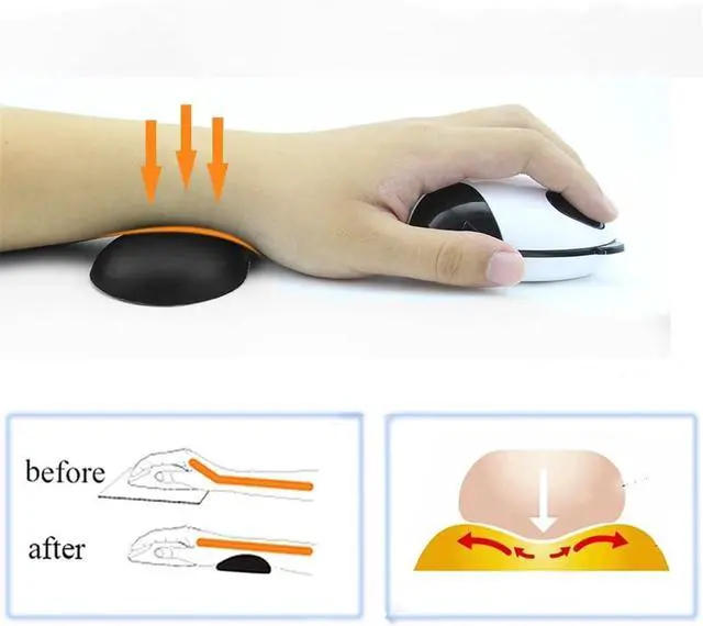 Alt view image 2 of 7 - Gaming Mouse Pad Ergonomic Design Pc Mousepad Soft Wrist Rest Mause Desk Pad Black for Laptop Pc Gamer Computer Accessories