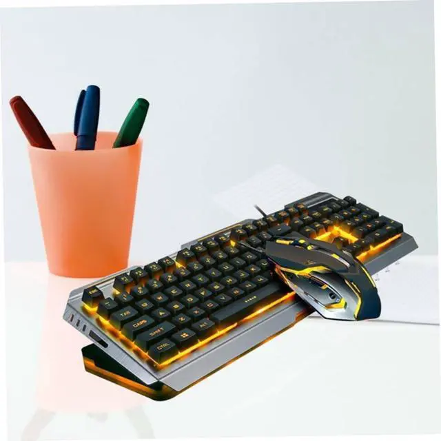 Alt view image 2 of 7 - Ergonomic Mechanical Keyboard Mouse Set Led Backlight USB for Gaming Tungsten