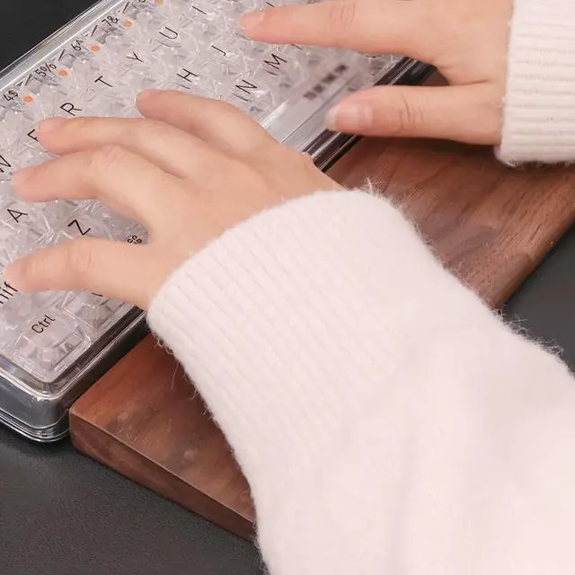 Alt view image 4 of 6 - Wrist Rest Wooden Keyboard Tray Solid Wood Keyboard Tray Wrist Rest Wrist Pad Suitable for Office, Laptop, Computer and Gaming, Comfortable Typing Wrist Pad(36cm)