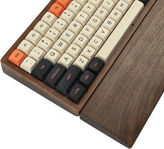 Alt view image 3 of 5 - Wrist Rest Keyboard Walnut Palm Rest, Wooden Keyboard Wrist Rest Palm Rest Comfortable for Office and Gaming, Suitable for Home and Office Wrist Pad