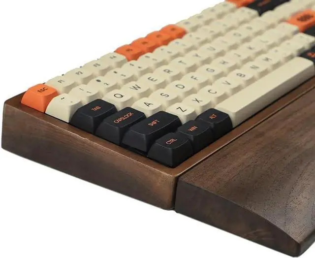 Alt view image 4 of 5 - Wrist Rest Keyboard Walnut Palm Rest, Wooden Keyboard Wrist Rest Palm Rest Comfortable for Office and Gaming, Suitable for Home and Office Wrist Pad