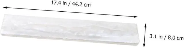 Alt view image 7 of 7 - White Pearl Resin Keyboard Wrist Support Cushion for Mechanical Keyboards Keys Ergonomic Wrist Rest Pad for Gaming and Office Use Comfortable Hand and Elbow Support to Pressure and