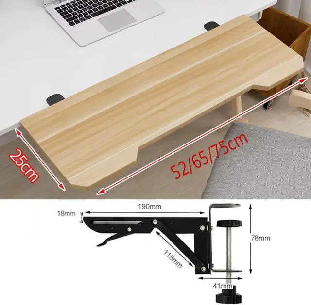 Alt view image 4 of 4 - LKP 26x10 Inch Desk Extender Armrest Shelf, Keyboard Tray Support, Ergonomic Arm Rest for Desktop, Table Mount Support Elbows and Forearms