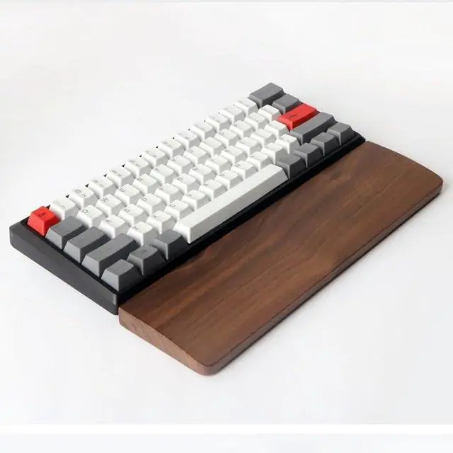 Alt view image 4 of 6 - Wrist Rest Wooden Walnut Palm Rest Solid Wood Keyboard Palm Rest Wrist Rest for Office, Laptop, Computer and Gaming, Comfortable Typing Wrist Pad(30cm)