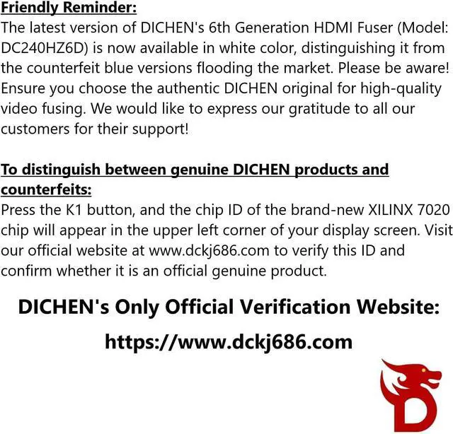 Main image of DICHEN DMA Fuser Combiner Display Overlay Adapter,2K 144Hz HD Multimedia Interface Synthesizer,HDMI Input Output,Lossless Transmission,Aluminum Alloy Material Supply for Gaming and Video Conferencing