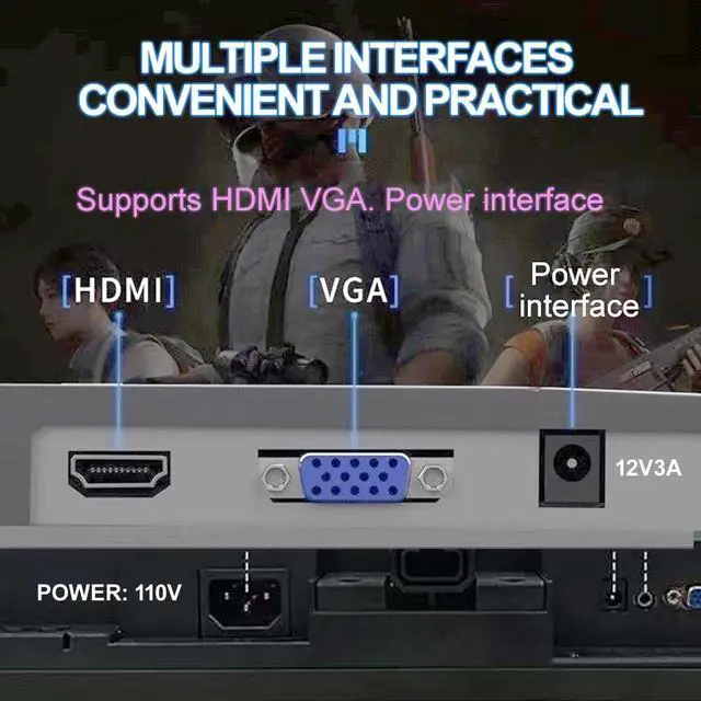 Alt view image 7 of 7 - 19 inch HD (1440 x 900) Monitor, 75Hz Refresh Rate, HDMI x1 Small Thin Monitor for laptops, Computers and desktops,LED Display, VGA/HDMI Connection.VESA:75 * 75MM