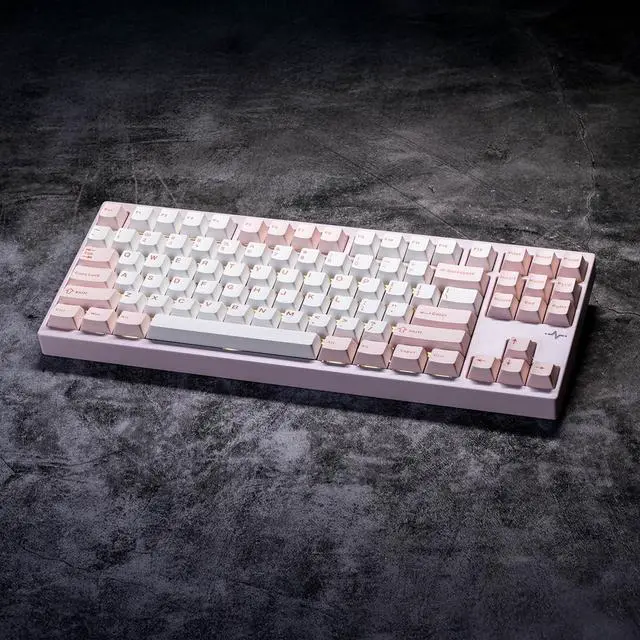 Alt view image 3 of 7 - KEEBMONKEY WOBKEY Crush 80 Reboot CNC Aluminum 5-Second Quick-Release Triple-Mode Connectivity Mechanical Keyboard with Superior Acoustics (Pro Pink)