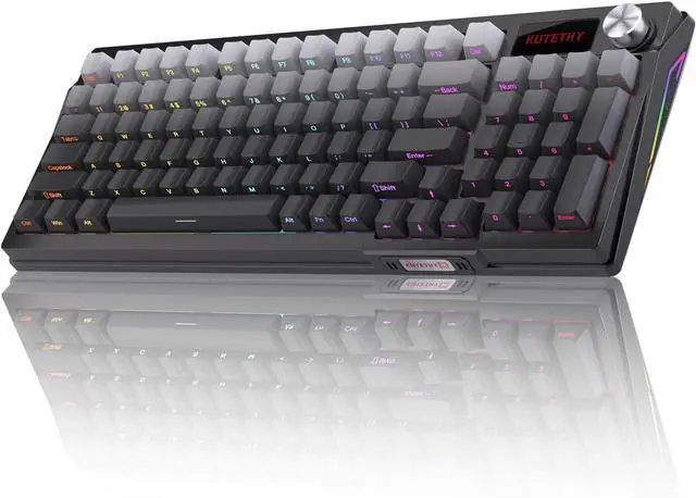 Main image of DRAOZA Kutethy Wireless Mechanical Keyboard,Pre-lubed Switches,Gasket Structure,Tri-Mode BT/2.4GHz/USB-C Hot Swappable Keyboard,Side Printed PBT Keycaps,RGB Backlit Gaming Keyboard(Ghost+Ashen)