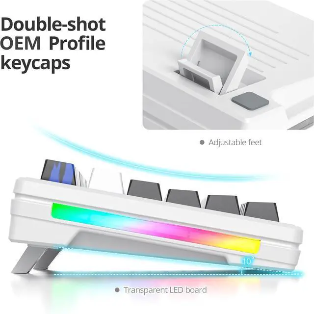 Alt view image 4 of 7 - Owpkeenthy 75 Percent Gaming Keyboard Gasket Mounted,87 Key TKL Mechanical Keyboard Hot Swappable with Sound Absorbing Foam Pre-lubed Linear Switch South-Facing RGB Backlit for PC Laptop (Olivia)