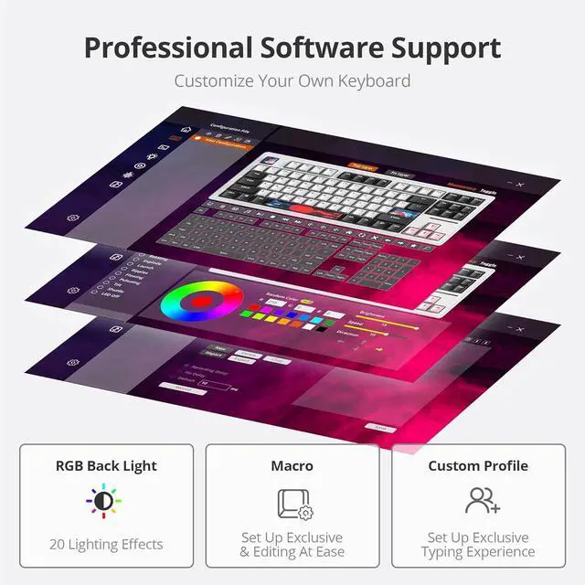 Alt view image 6 of 7 - Owpkeenthy 75 Percent Gaming Keyboard Gasket Mounted,87 Key TKL Mechanical Keyboard Hot Swappable with Sound Absorbing Foam Pre-lubed Linear Switch South-Facing RGB Backlit for PC Laptop (Olivia)