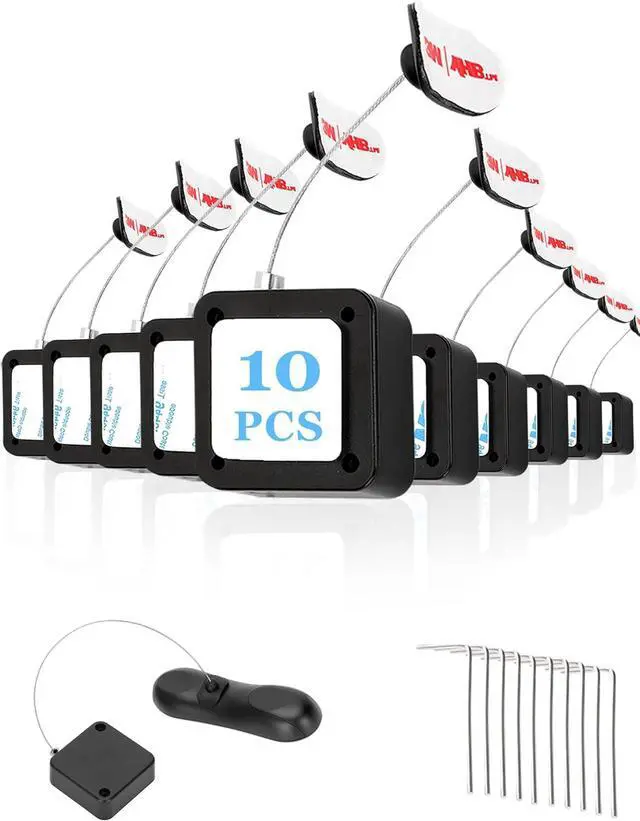 Main image of 10Pack Remote Control Tether, 6.5 Ft Remote Leash, Retractable Safety with Adjustable Lock Strap for TV Remotes, Game Controllers, and Tablets - Perfect for Showrooms