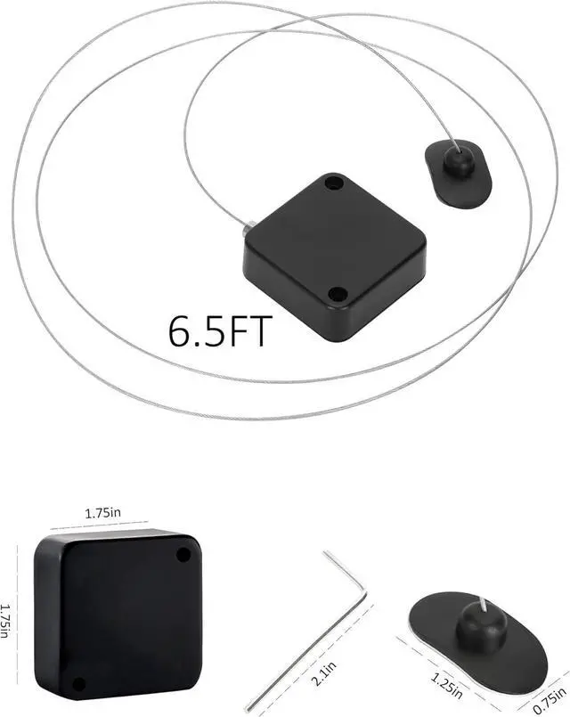 Alt view image 3 of 7 - 10Pack Remote Control Tether, 6.5 Ft Remote Leash, Retractable Safety with Adjustable Lock Strap for TV Remotes, Game Controllers, and Tablets - Perfect for Showrooms