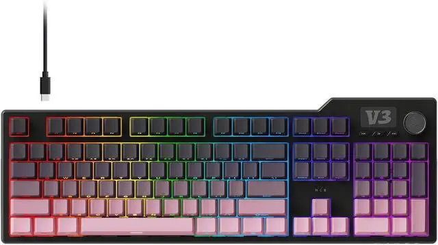 Main image of AK35I V3 104-Key Full Size Wired Gasket Mount Gaming Keyboard with Multimedia Buttons & Knob Control | Five Layer Pad | OEM Profile PBT Keycaps | White Backlit Custom Keyboard