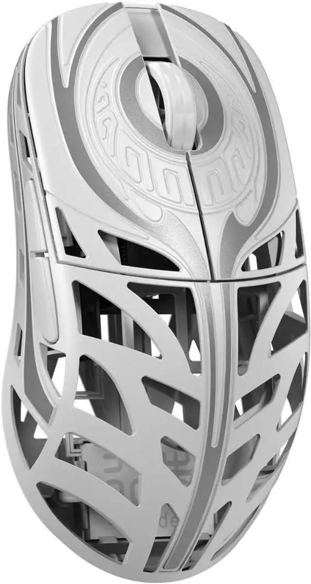 WLMOUSE Strider Magnesium Gaming Mouse 45g Superlight Magnesium Alloy Wireless Gaming Mouse, 125-8000Hz (Adjustable) Wireless Polling Rate, PAW 3950 HS Sensor, for PC/Laptop/Mac (Strider OM-White)