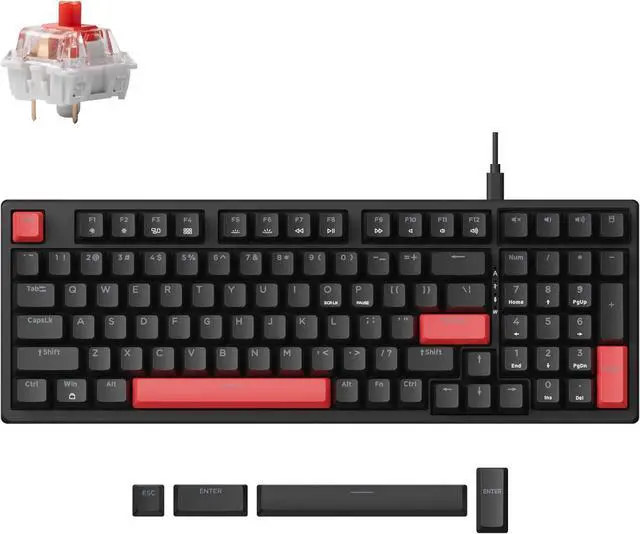 Main image of LEMOKEY X5 Wired Gaming LED Backlight QMK/Launcher Mechanical Keyboard for Windows/Linux, Customize keymaps, Double-Shot keycaps, Keychron Mechanical Red Switch, Perfect for Both Gaming and Work