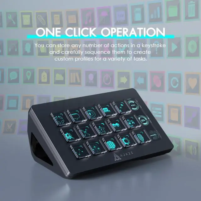 Alt view image 3 of 7 - AKP153 Studio Deck, Stream Controller, 15 Macro Keys, Trigger Actions in Apps and Software Like OBS, YouTube, Twitch, Custom Console for Photo and Video Editing, Live Streaming, PC/Mac (Black)