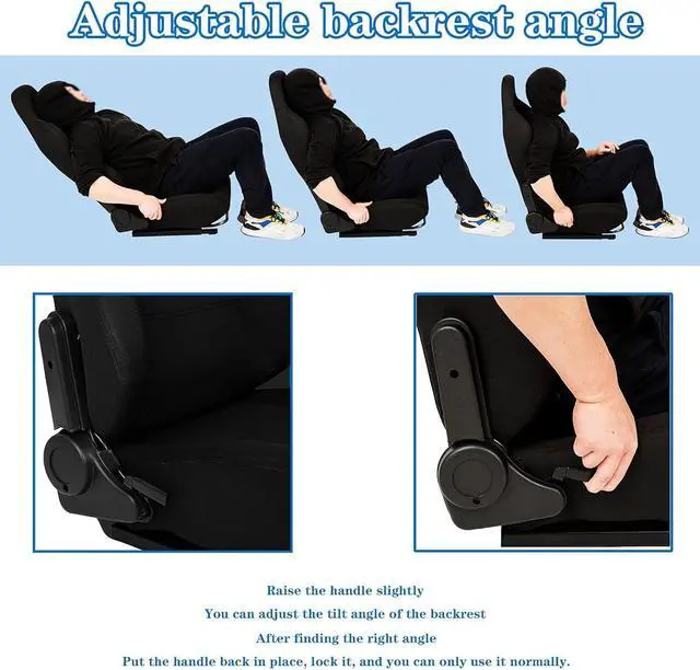 Alt view image 3 of 7 - Racing Seat with Double Locking Slides Cloth Breathable Gaming Seat Adjustable fit Most racing simulator cockpits(Steering Wheel Stand Not Include)