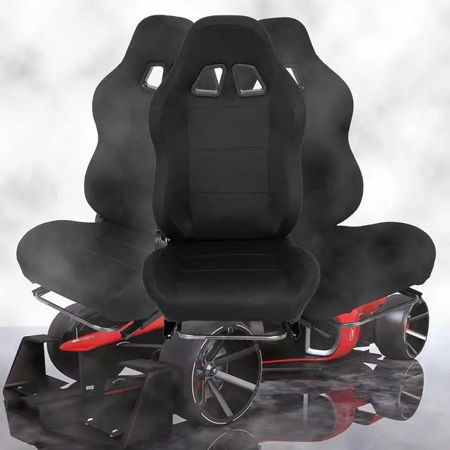Alt view image 7 of 7 - Racing Seat with Double Locking Slides Cloth Breathable Gaming Seat Adjustable fit Most racing simulator cockpits(Steering Wheel Stand Not Include)