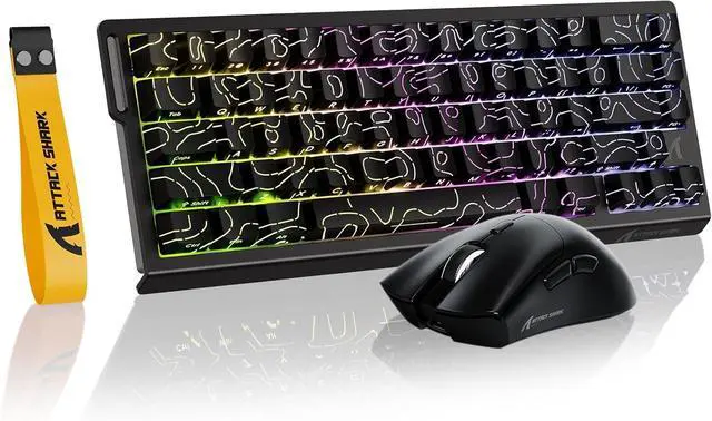 Main image of Attack Shark X68 HE Gaming Keyboard & R1 Mouse Combo,8KHz Magnetic Switch Keyboard, 16.8M RGB, Custom Actuation, 55g Ultra-Light Mouse with 18,000 DPI & Tri-Mode Connectivity for Esport Gamer-Black